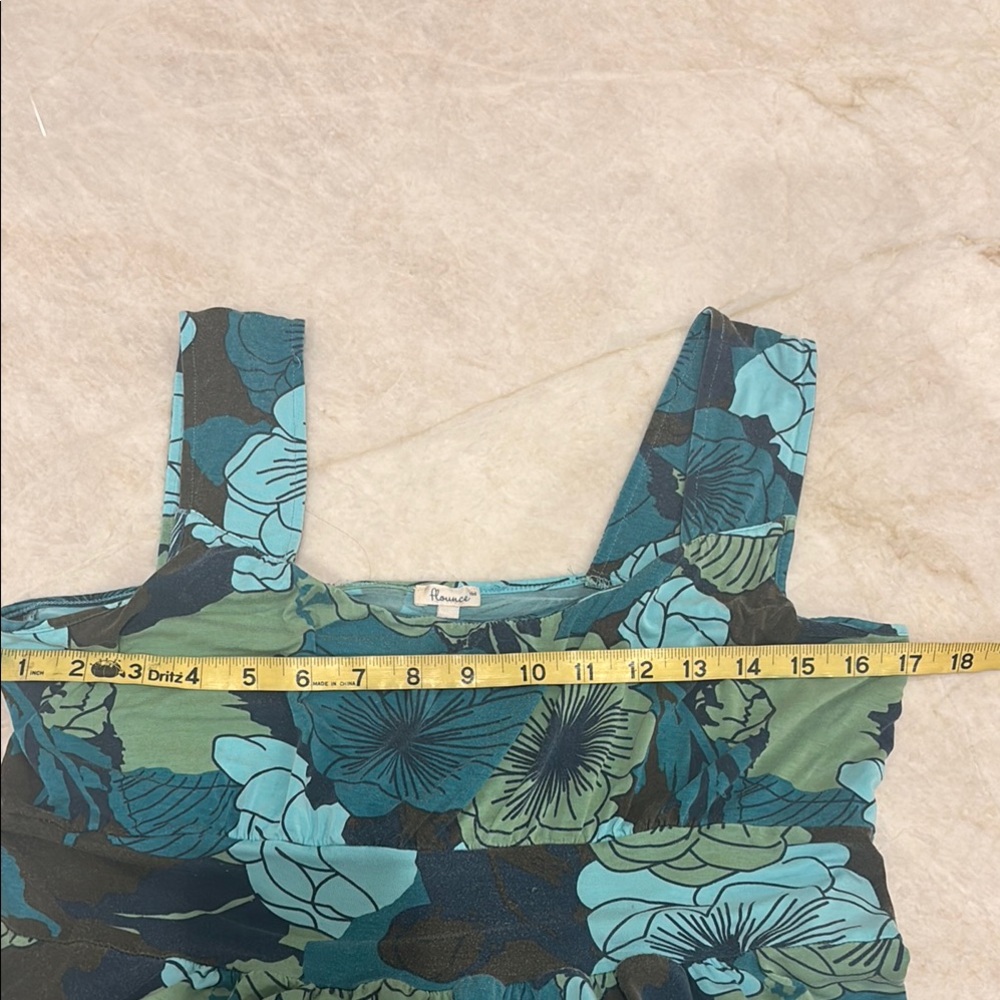 FLOUNCE Vintage TBD Floral Midi Dress L – Custom Tank Straps Size L - Picture 9 of 11
